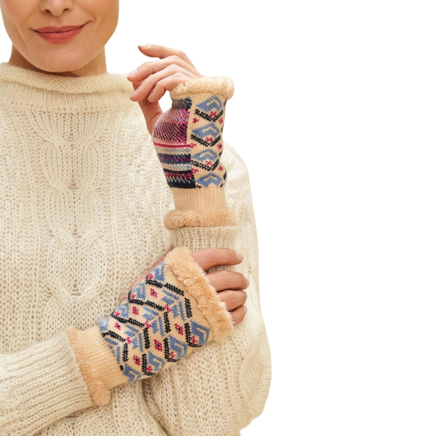 Powder Ladies Kristi Wrist Warmers - Cream