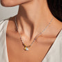 Joma Jewellery - Reva - Textured Offset Hearts Necklace - Silver/Gold Plating