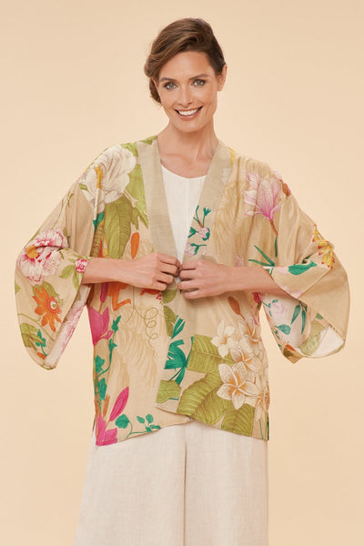 Powder Tropical Flora and Fauna Kimono Jacket - Coconut