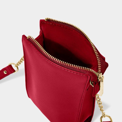 Katie Loxton Zana Mini Slim Phone Crossbody Bag - Garnet Red