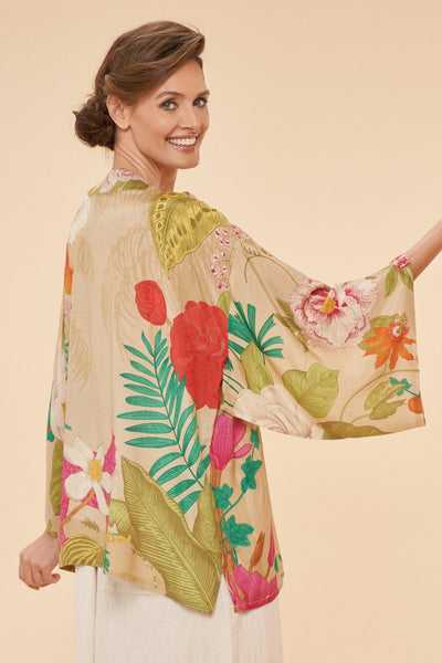 Powder Tropical Flora and Fauna Kimono Jacket - Coconut