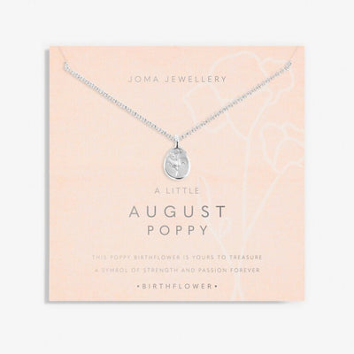 Joma Jewellery - 'A Little August Poppy' Birthflower Necklace