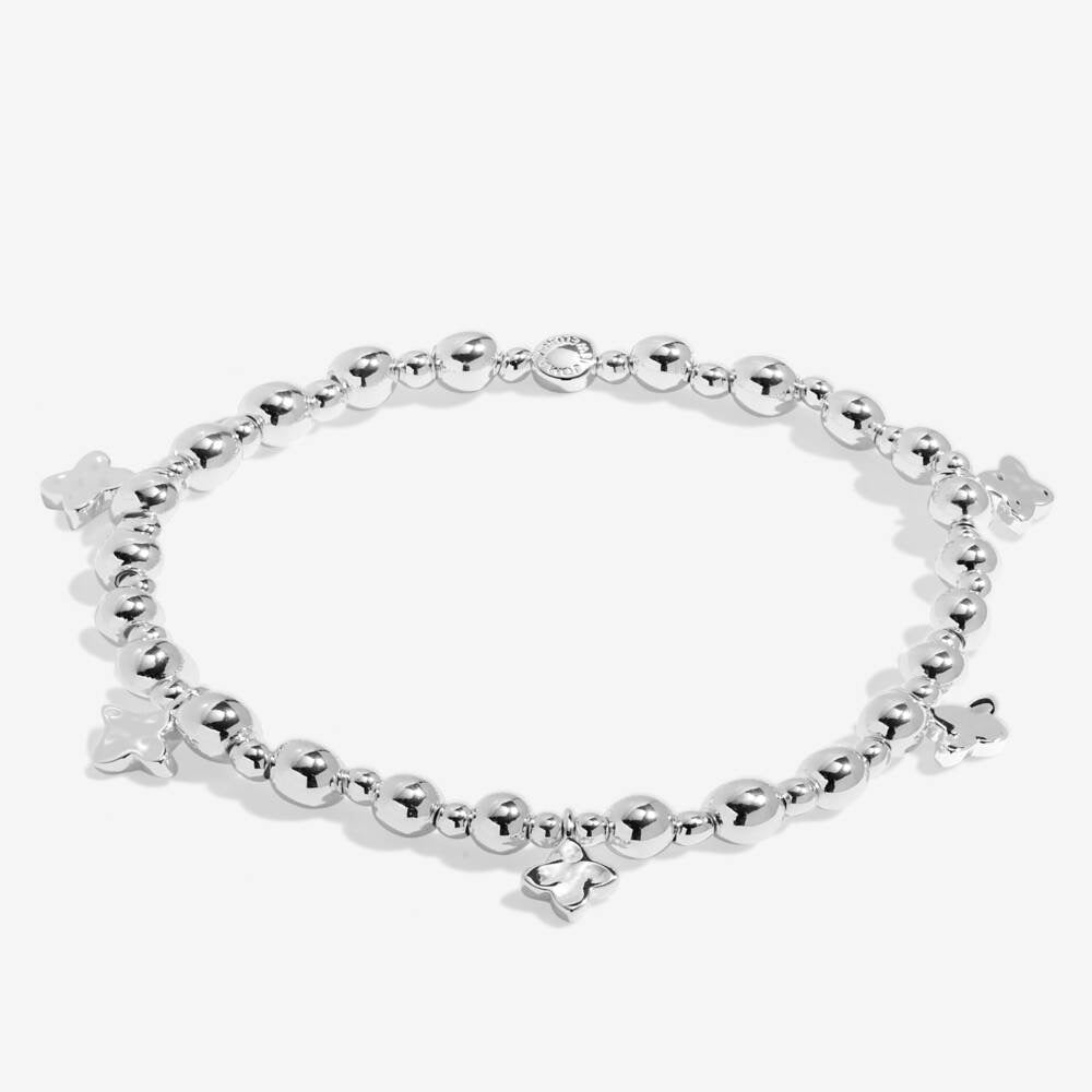 Joma Jewellery - Reva Textured Clover Bracelet - Silver Plated