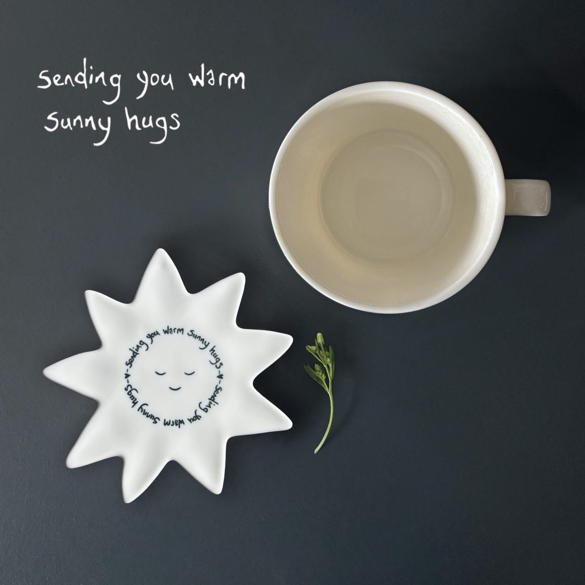 East Of India Ceramic - Sun Coaster - Sending You Warm Sunny Hugs
