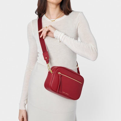 Katie Loxton Hallie Double Strap Crossbody Bag - Garnet Red