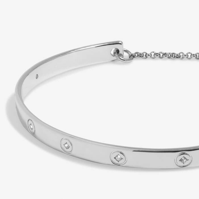 Joma Jewellery - Cubic Zirconia Circle Bangle Style Bracelet - Silver Plated
