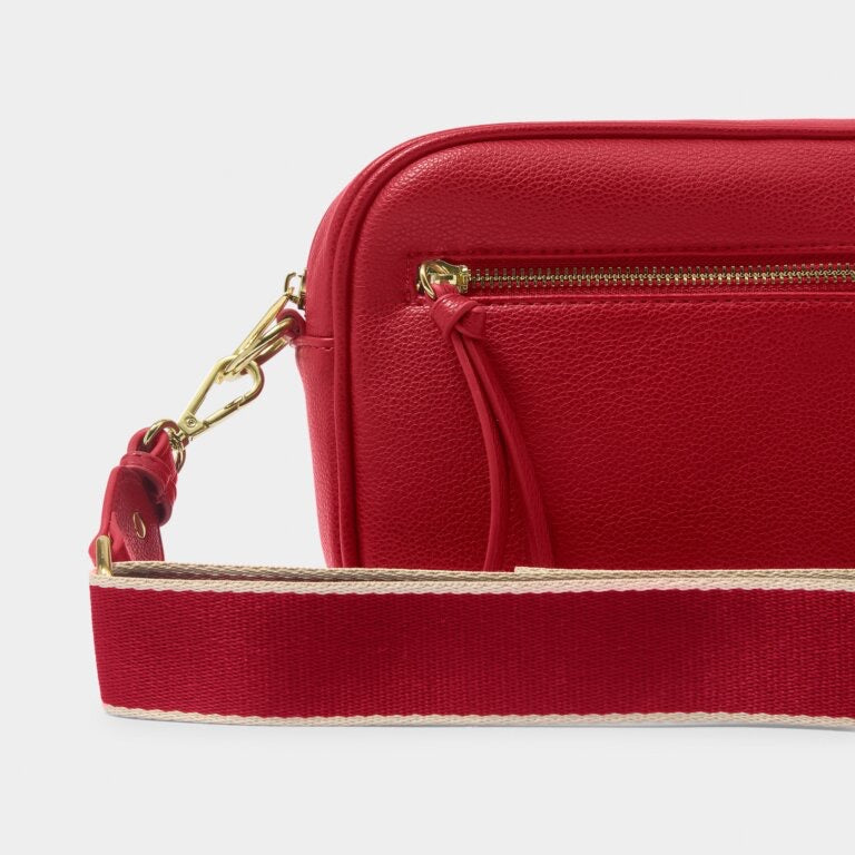 Katie Loxton Hallie Double Strap Crossbody Bag - Garnet Red