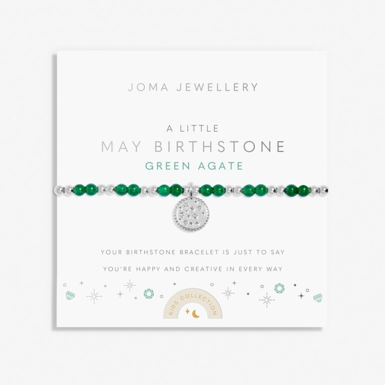 Joma Jewellery - Girls  - A Little May Birthstone Bracelet - Green Agate