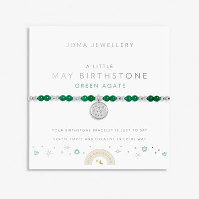 Joma Jewellery - Girls  - A Little May Birthstone Bracelet - Green Agate