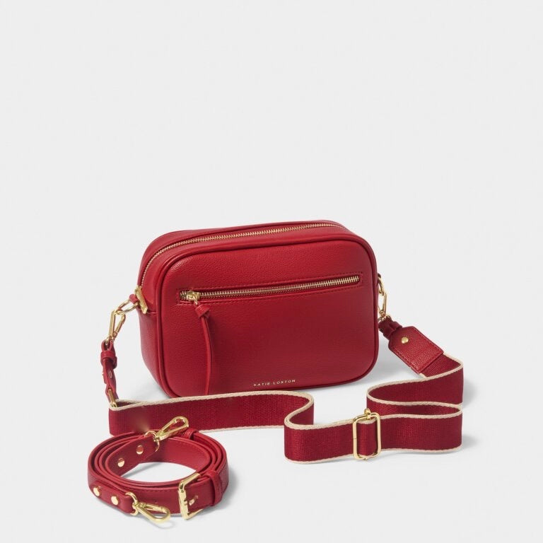 Katie Loxton Hallie Double Strap Crossbody Bag - Garnet Red