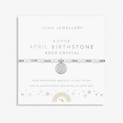 Joma Jewellery - Girls  - A Little April Birthstone Bracelet - Rock Crystal