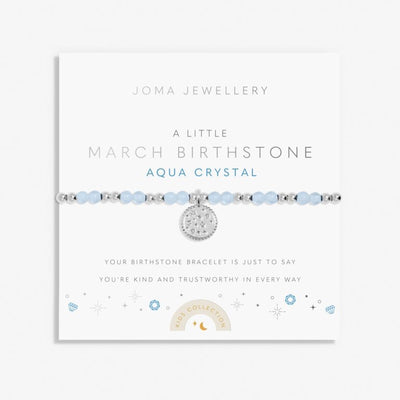 Joma Jewellery - Girls  - A Little March Birthstone Bracelet - Aqua Crystal