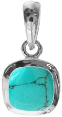 Kali Ma Turquoise Gemstone Small Squircle Pendant - Sterling 925 Silver