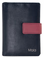 Mala Leather Kora Tab Compact Medium Purse (3701 45) - Navy/Pink