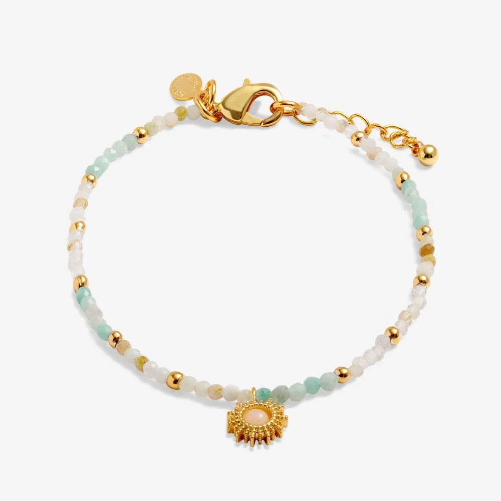 Joma Jewellery - Loved by You - Rock Crystal Sun Gemstone Bracelet - Gold Plated