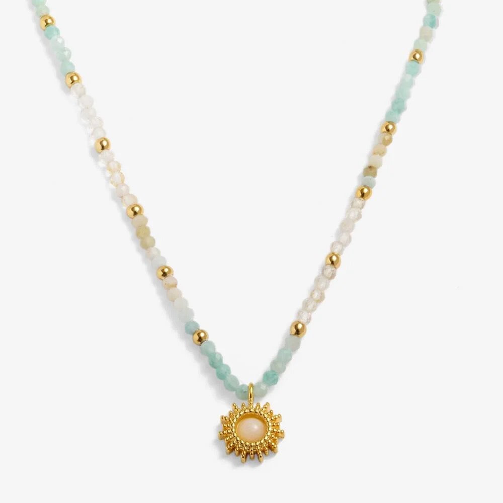 Joma Jewellery - Loved by You - Rock Crystal Sun Gemstone Necklace - Gold Plated