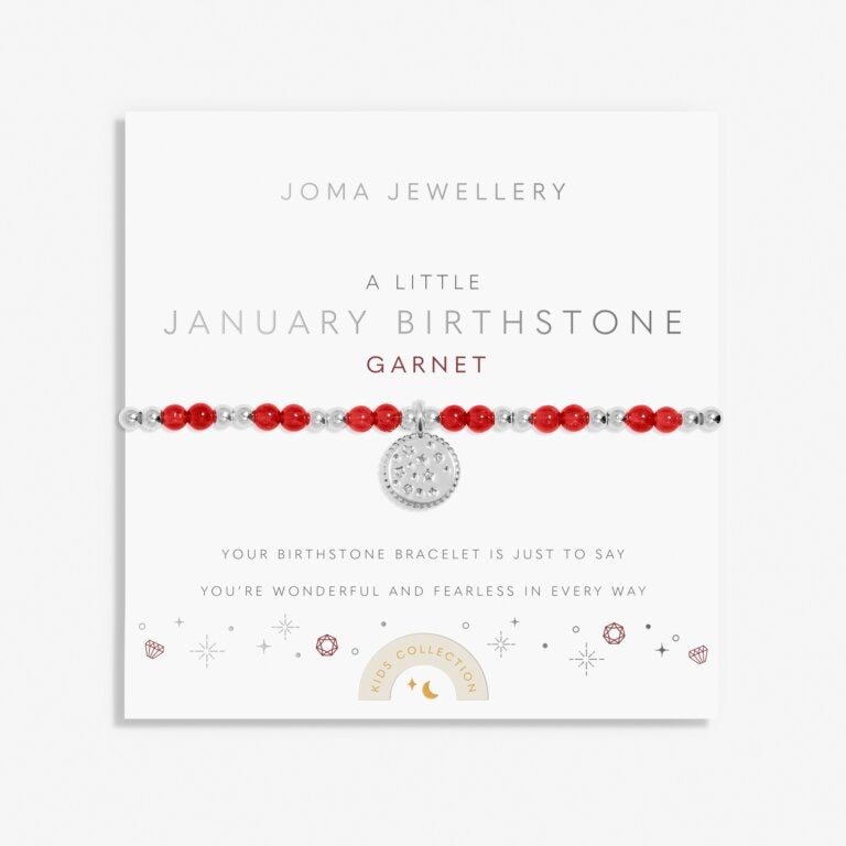 Joma Jewellery - Girls  - A Little January Birthstone Bracelet - Garnet