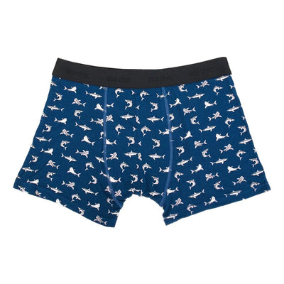 Eco Chic MENS Bamboo Boxers - Sharks - Blue