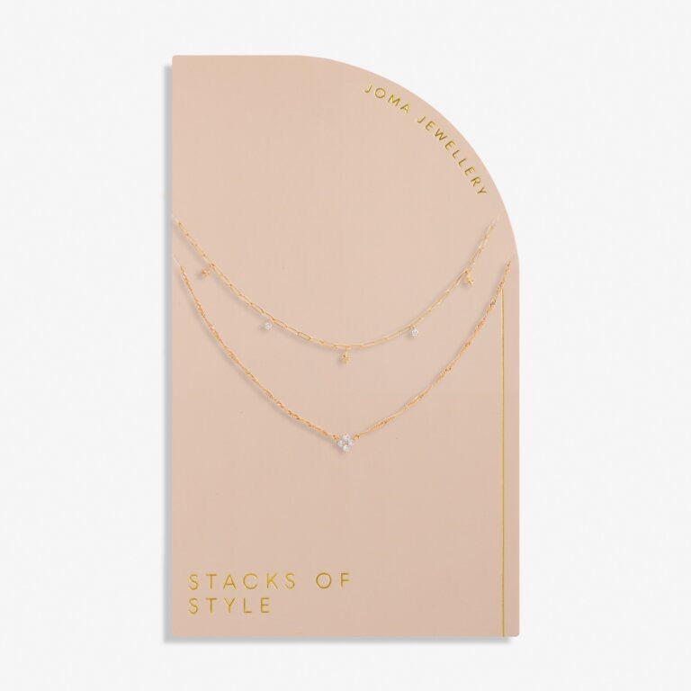 Joma Jewellery - Stacks of Style CZ Set of 2 Star Necklaces - Gold