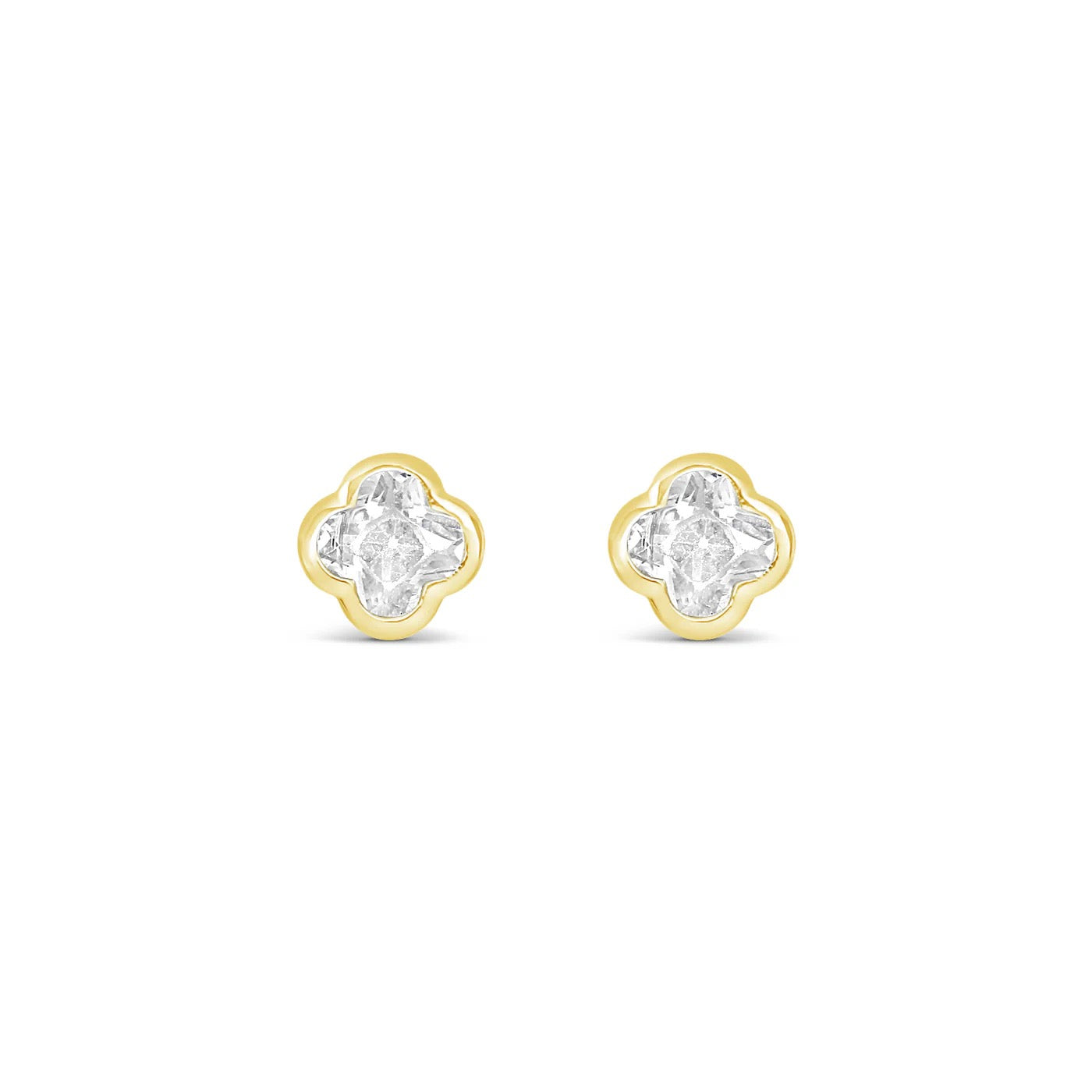 Lanes - Crystal Clover - Boxed Stud Earrings - Gold