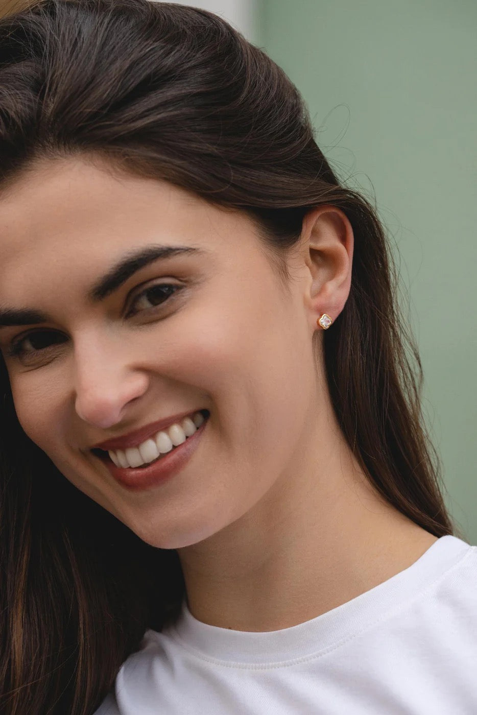 Lanes - Crystal Clover - Boxed Stud Earrings - Gold