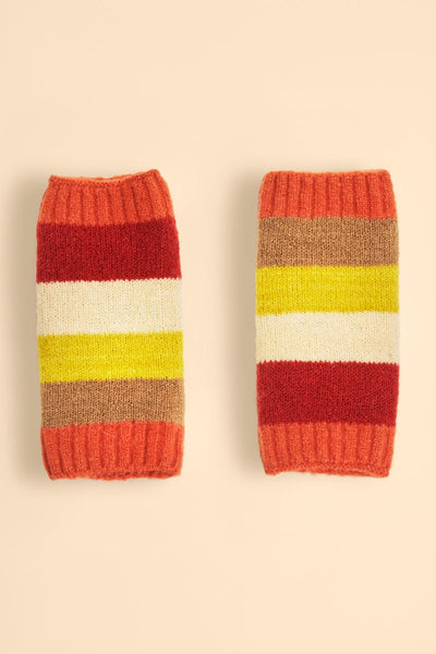 Powder Lilia Stripe Wrist Warmers- Sunset Mix