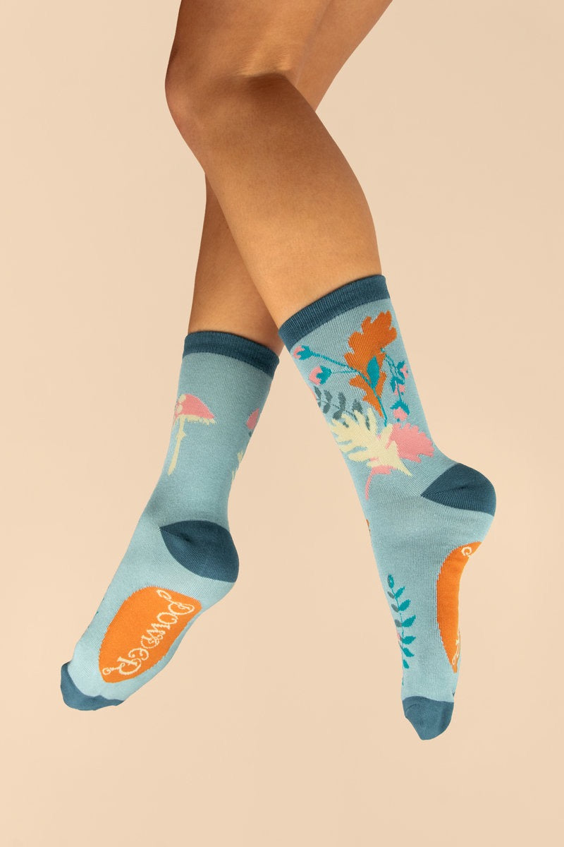 Powder Foraging Ladies Ankle Socks - Ice Blue