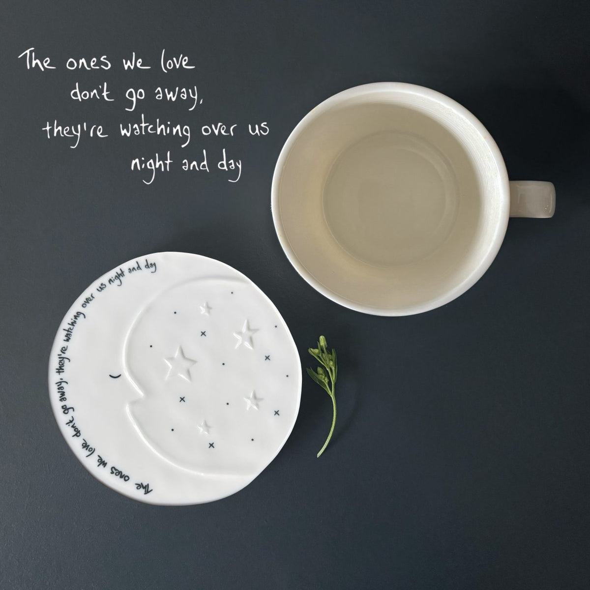 East Of India Ceramic - Round Moon Coaster - The Ones We Love
