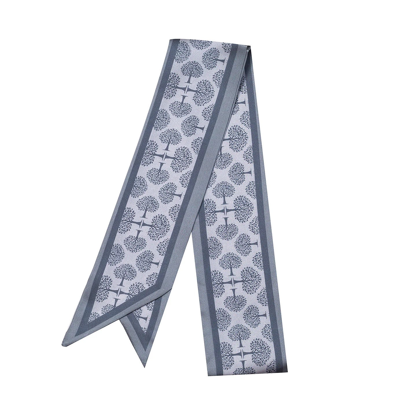 Tree of Life Slim Silky Scarf - Grey - Accessories By Park Lane