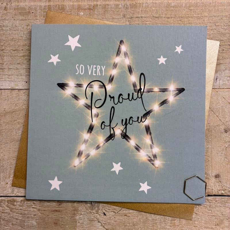 White Cotton Cards - So Very Proud Of You Star Card