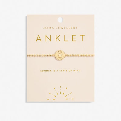 Joma Jewellery - Hammered Disc Gold Anklet