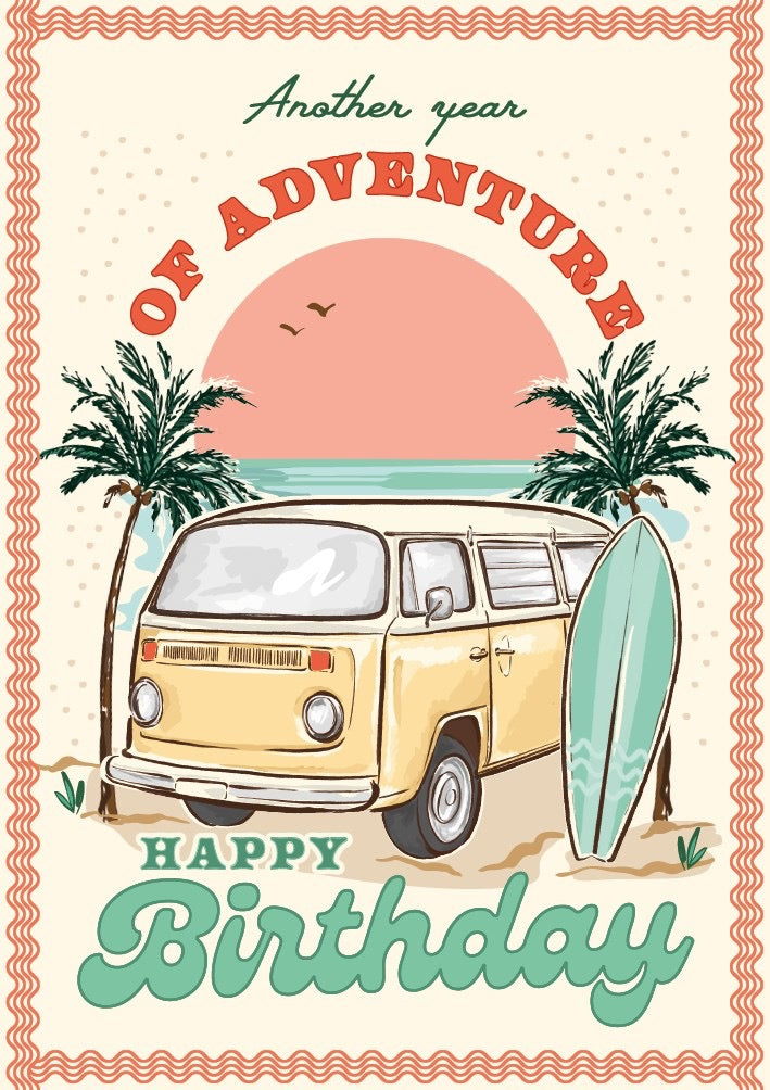 The Art File -  Another Year of Adventure Campervan Birthday Card