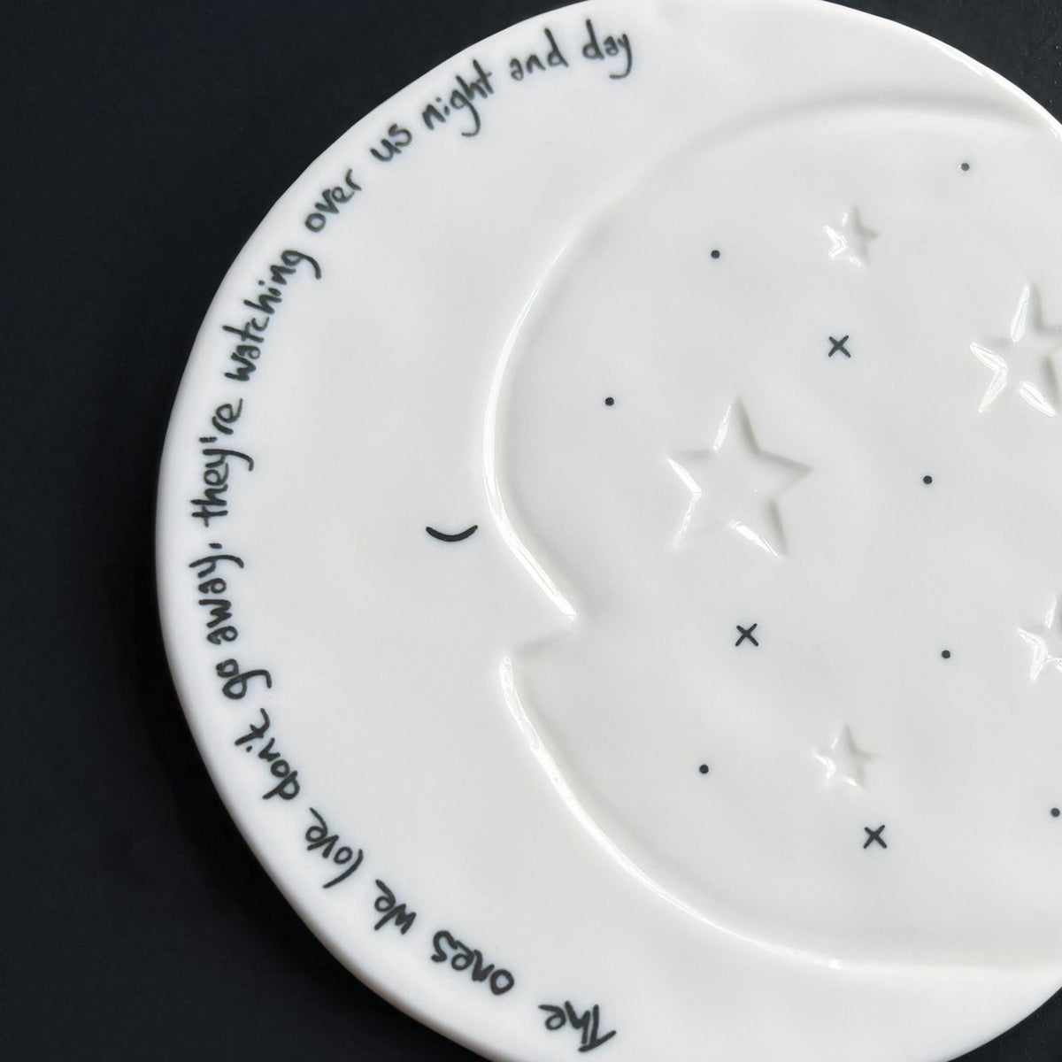East Of India Ceramic - Round Moon Coaster - The Ones We Love