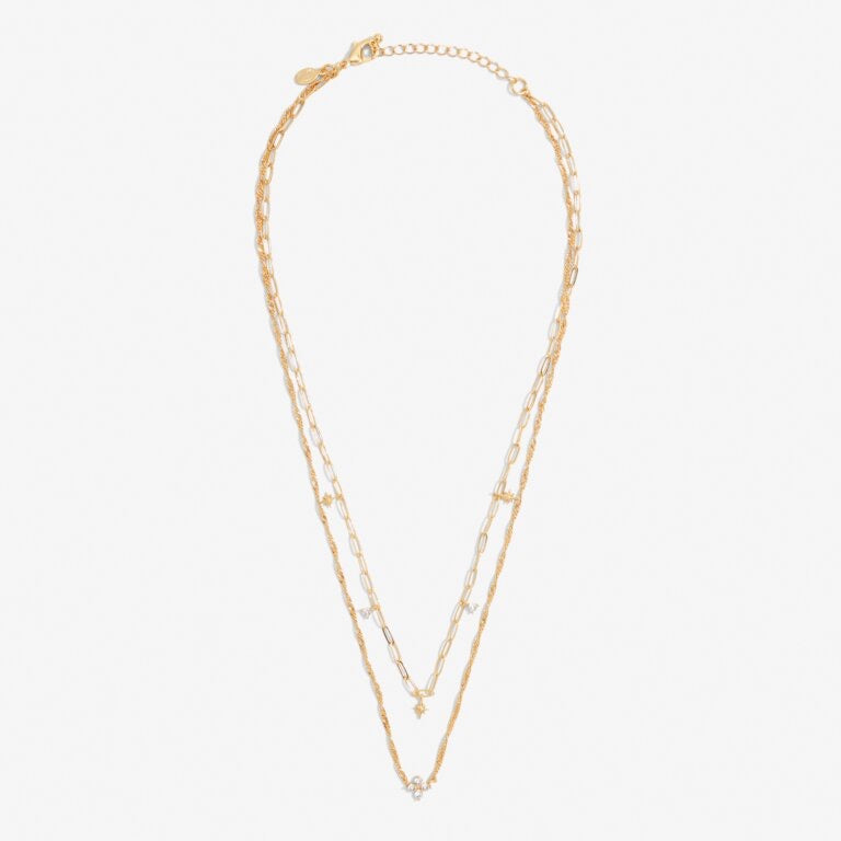 Joma Jewellery - Stacks of Style CZ Set of 2 Star Necklaces - Gold