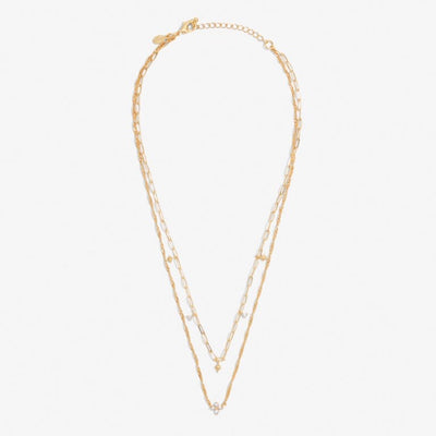 Joma Jewellery - Stacks of Style CZ Set of 2 Star Necklaces - Gold