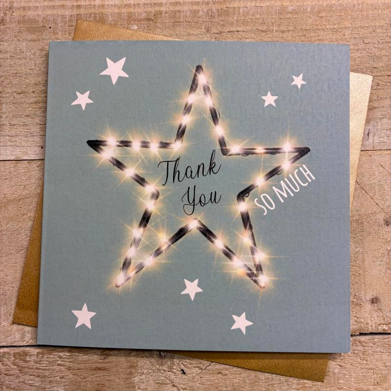 White Cotton Cards -  Thank You So Much Star Card
