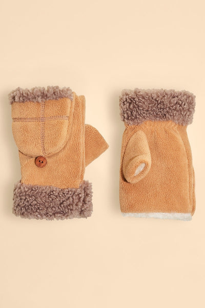 Powder Anna Fold Back Fingerless/Mittens - Teddy