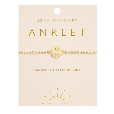 Joma Jewellery - Hammered Disc Gold Anklet