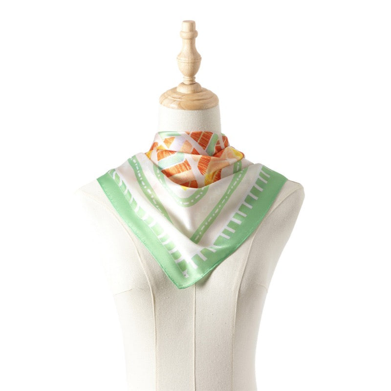Park Lane Neck Scarf - Green And Orange