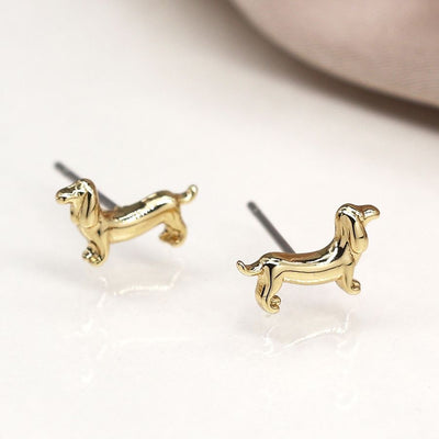 POM Silver & Gold Plated Dogs Triple Set Stud Earrings