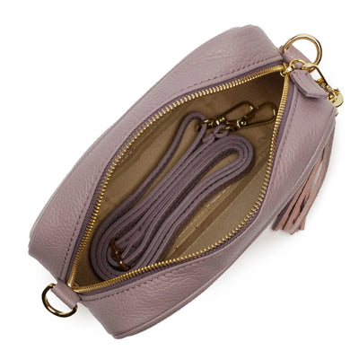 Elie Beaumont Designer Leather Crossbody Bag - Lavender (GOLD Fittings)
