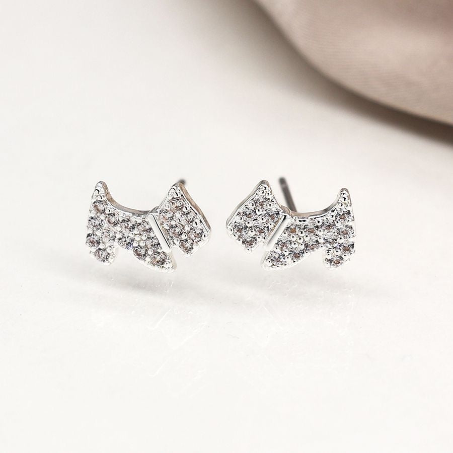 POM Silver & Gold Plated Dogs Triple Set Stud Earrings