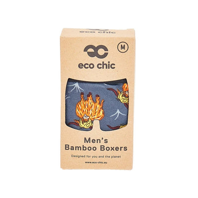 Eco Chic MENS Bamboo Boxers - Highland Cow - Slate Grey