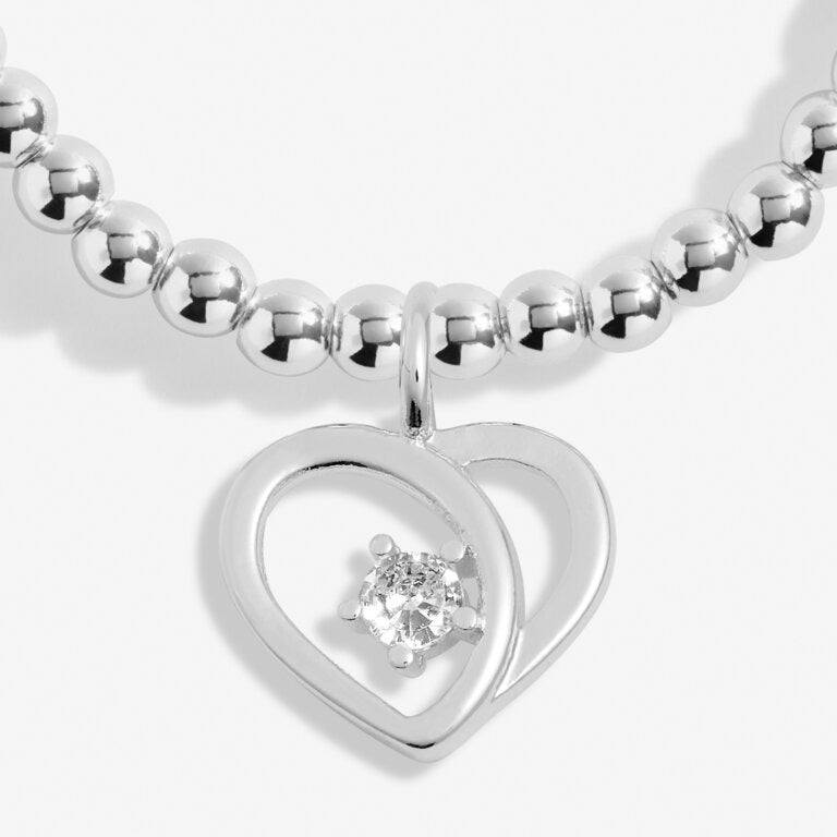 Joma Jewellery A Little 'Merry Christmas Lovely Daughter' Silver Heart Bracelet