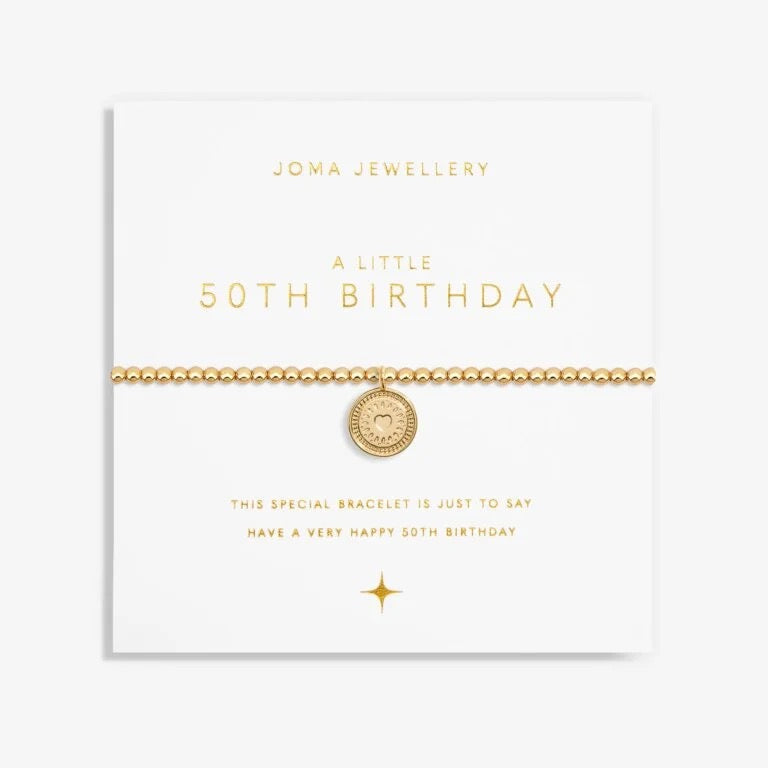 Joma Jewellery  - A little 50th Birthday Gold Disc Bracelet