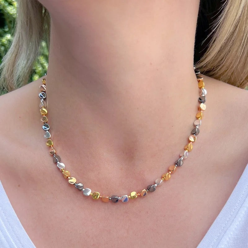 Carrie Elspeth Metallic Prisms Beaded Full Necklace