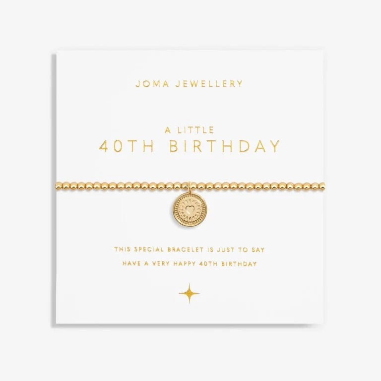 Joma Jewellery  - A little 40th Birthday Gold Disc Bracelet