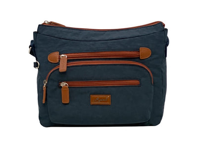 Spirit (5054) Lightweight Messenger Style Crossbody Handbag - Navy/Tan