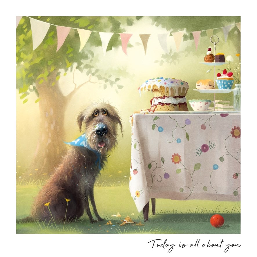 The Art File -  Toby the Dog - Today is All About You Birthday Card