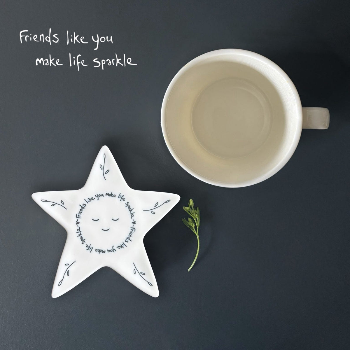 East Of India Ceramic - Star Coaster - Friends Like You Make Life Sparkle